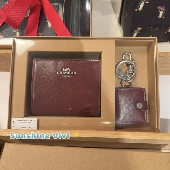 NWT Coach Boxed Snap Wallet And Picture Frame Bag Charm CCL94 Holiday Gift - Picture 1 of 5